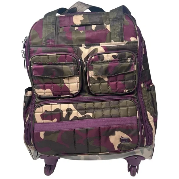 Lug Puddle Jumper Wheelie Bag Berry Camouflage Travel Carryon Weekend Bag
